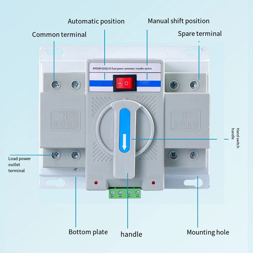 

Dual Power Automatic Transfer Switch Circuit Breakers Converter Electronics Powered Supply Switching Component Type 2