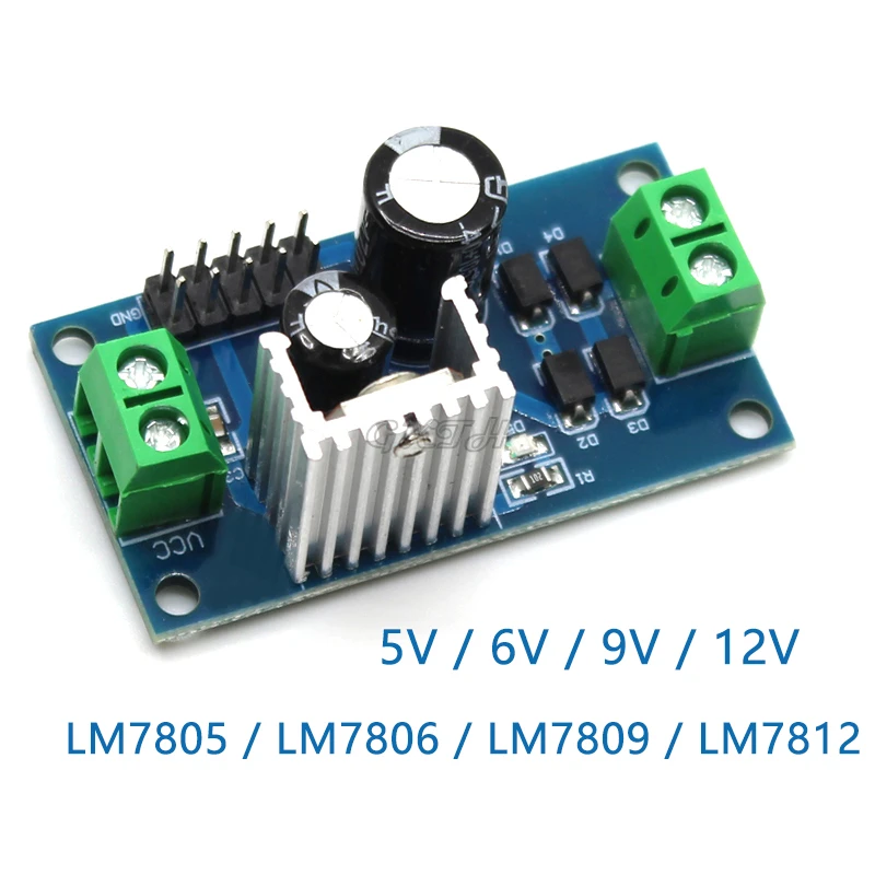 LM7805 LM7806 LM7809 LM7812 модуль источника питания постоянного/переменного тока с тремя клеммами регулятора напряжения 6 в 9 в 12 В выход макс. 1,2 А