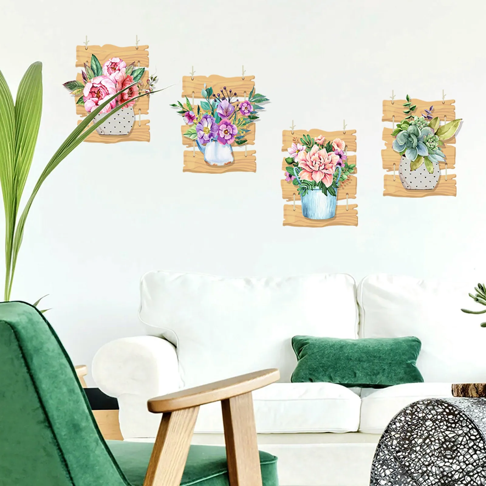 

Potted Plants Wall Sticker Removable Mural Vinyl Decal Art Nature Decals for Walls Stickers for Walls Removable Star Sticker