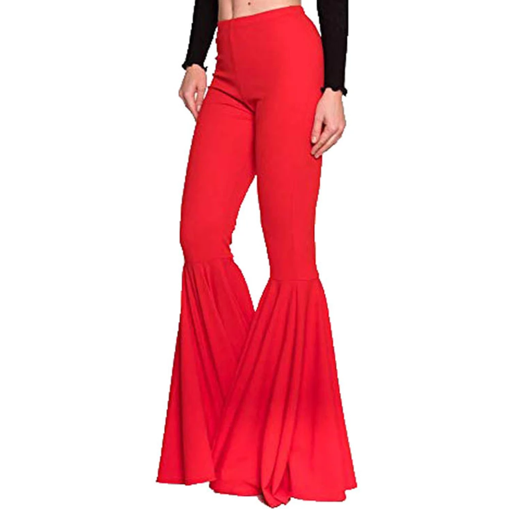 

Брюки женские эластичные с широкими штанинами, модные штаны для йоги с завышенной талией, повседневные однотонные элегантные длинные брюки из полиэстера, осень