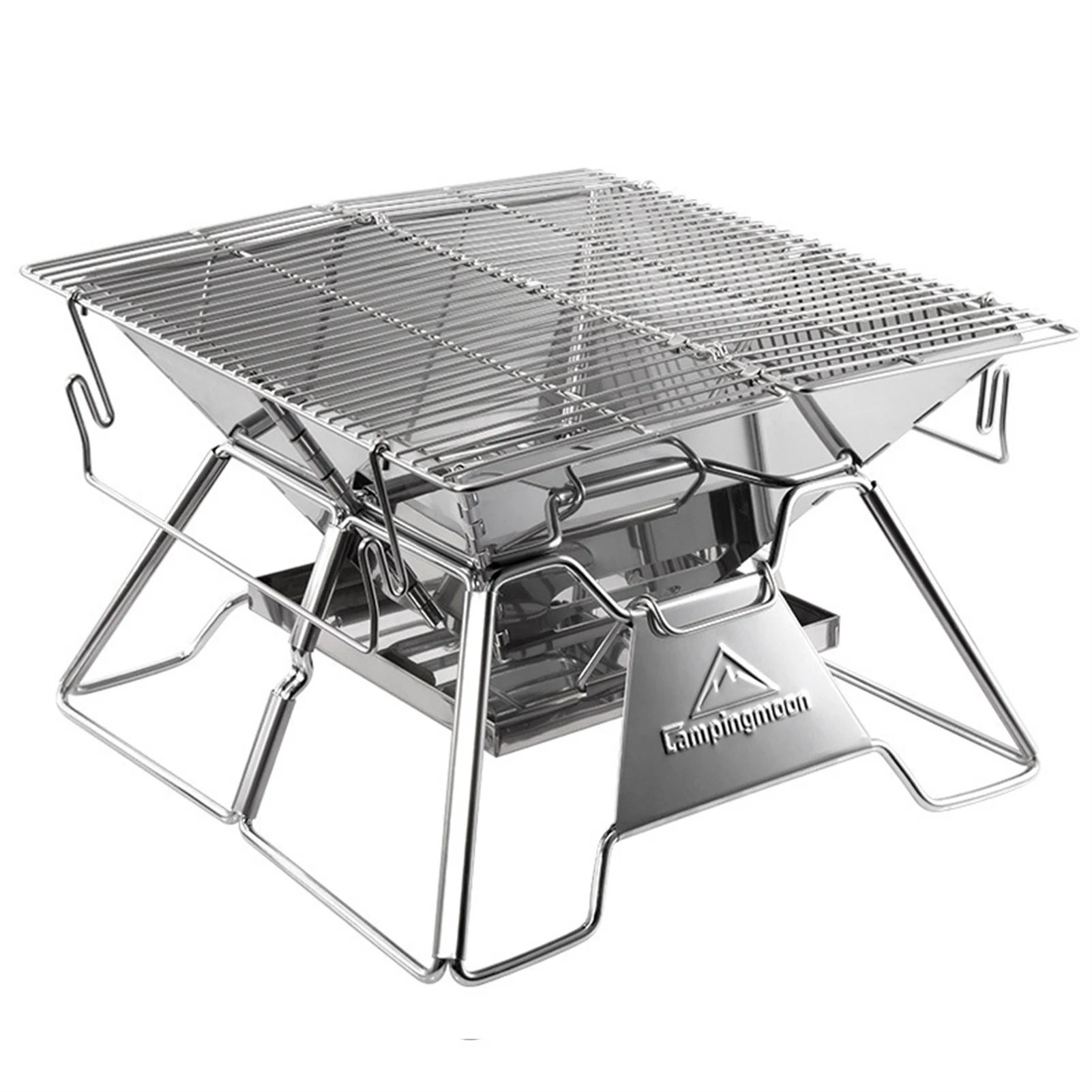 

BBQ Charcoal Grill Portable Grill Cooking Tool Stainless Steel Folding Camping Grill Practical Cooking Tool For Picnic Hiking