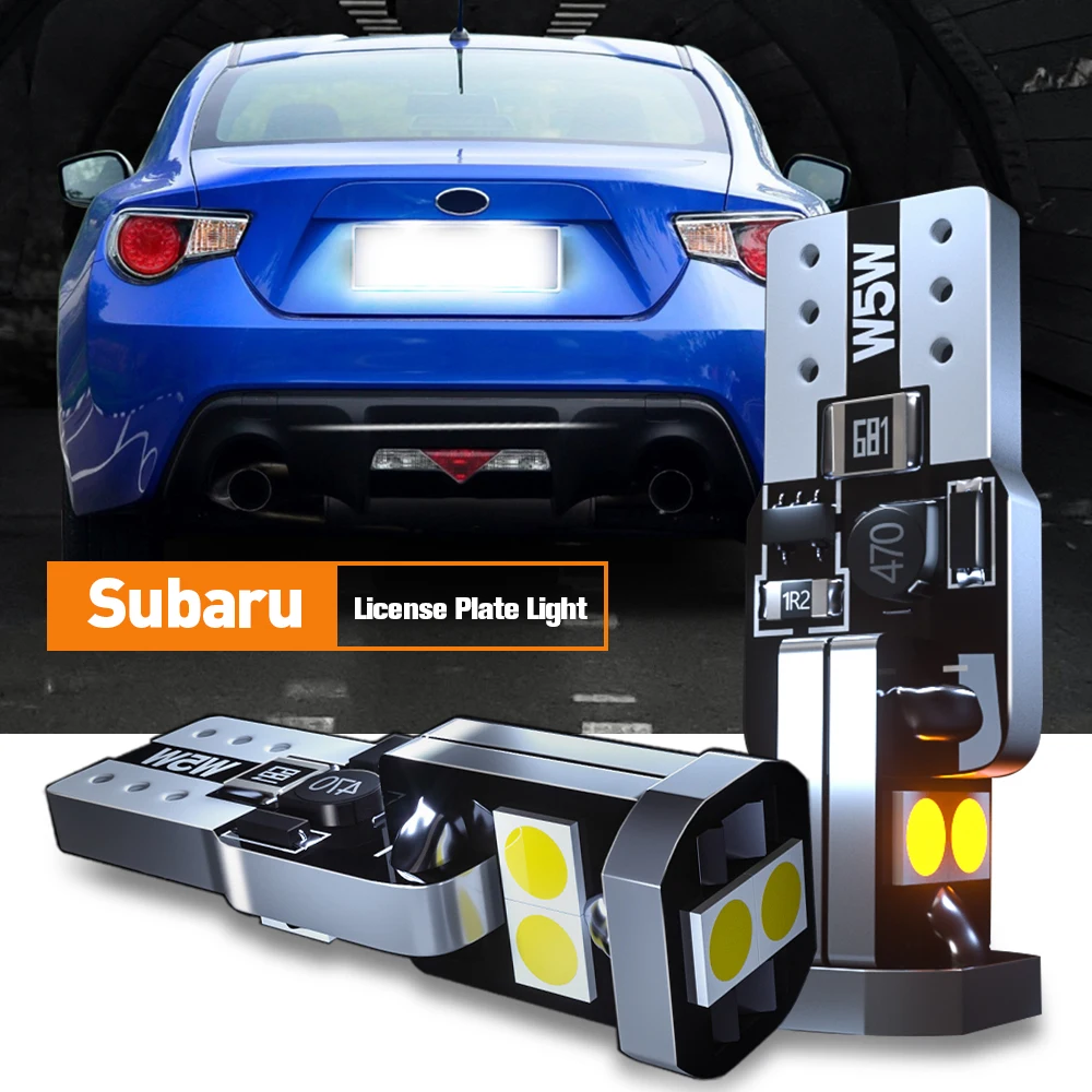 

2pcs LED License Plate Light Bulb Lamp W5W T10 168 Canbus For Subaru BRZ Forester XV Tribeca Outback Legacy Impreza WRX Sti