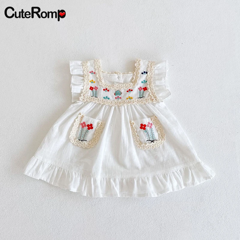 

Ruffle baby girl dress embroidery girls dress Lace Toddler baby girl clothes vestidos vetement bebe fille robe bebe fille