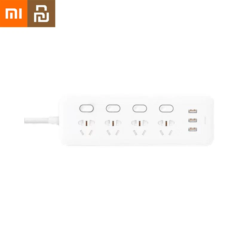 

Xiaomi Mijia Four Bit Four Control Plugin Board With 3-port USB 2A Fast Charge Independent Switch Original Multifunction Socket