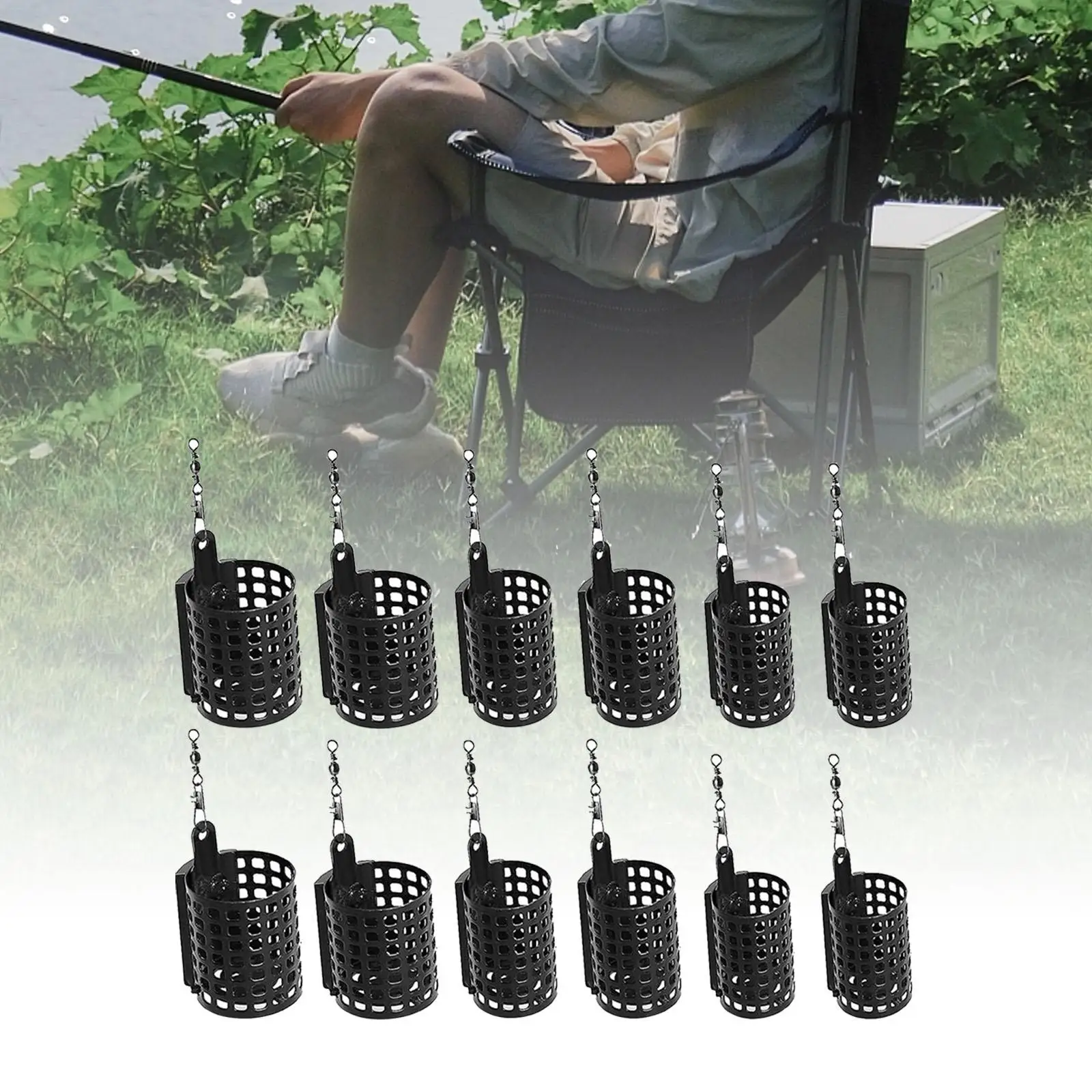 12 шт. портативная кормушка для рыбалки