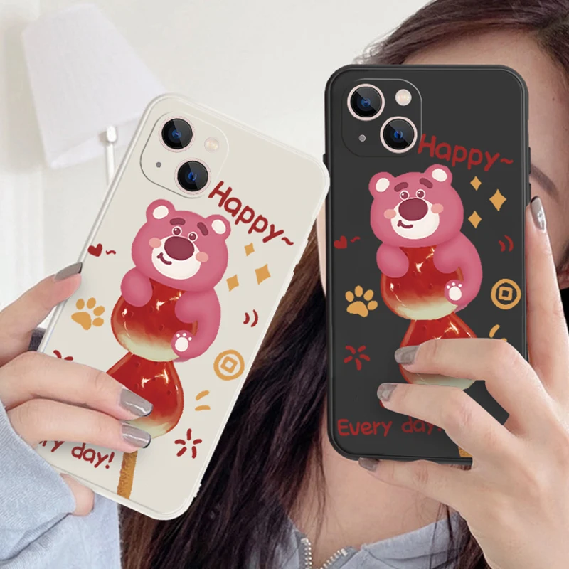 

Disney Cartoon Animal Pattern Straight Edge Case for iPhone 11 12 13 Pro MAX Mini 6 6S 7 8 Plus X XR XS Soft Shockproof Cover