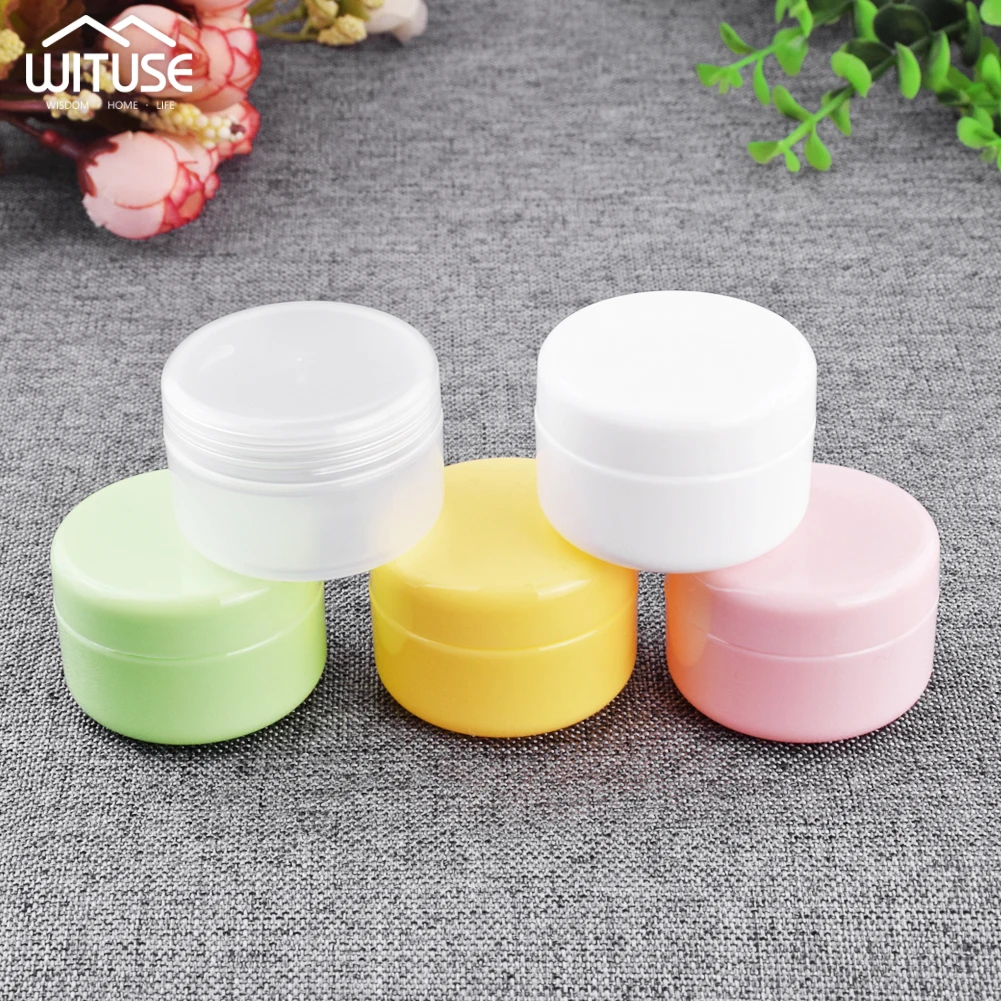 

1pc 20g 50g 100g Empty Makeup Jar Pot Refillable Sample Bottles Travel Face Cream Lotion Cosmetic Container White Pink Green