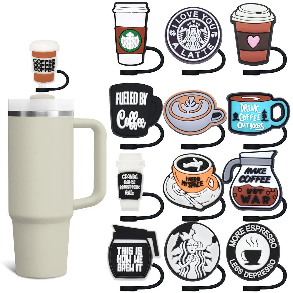 Мультяшная Крышка для кофейной соломы 10 мм пробка напитков силиконовая