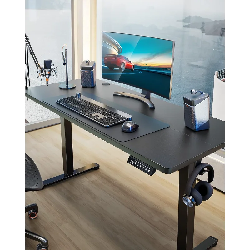 Ergear Height Adjustable Electric Standing Desk, 48 x 24 Inches Sit Stand up Desk, Memory Computer Home Office Desk