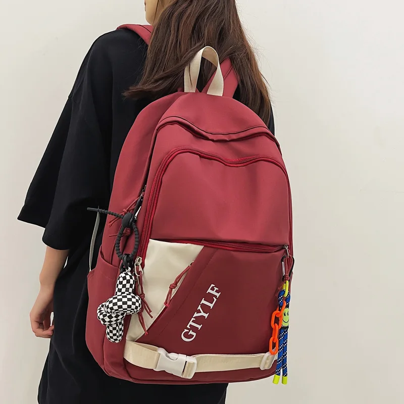 

Модный рюкзак с надписью для женщин и мужчин, вместительная Водонепроницаемая нейлоновая дорожная сумка, классный школьный ранец для студентов и учебников