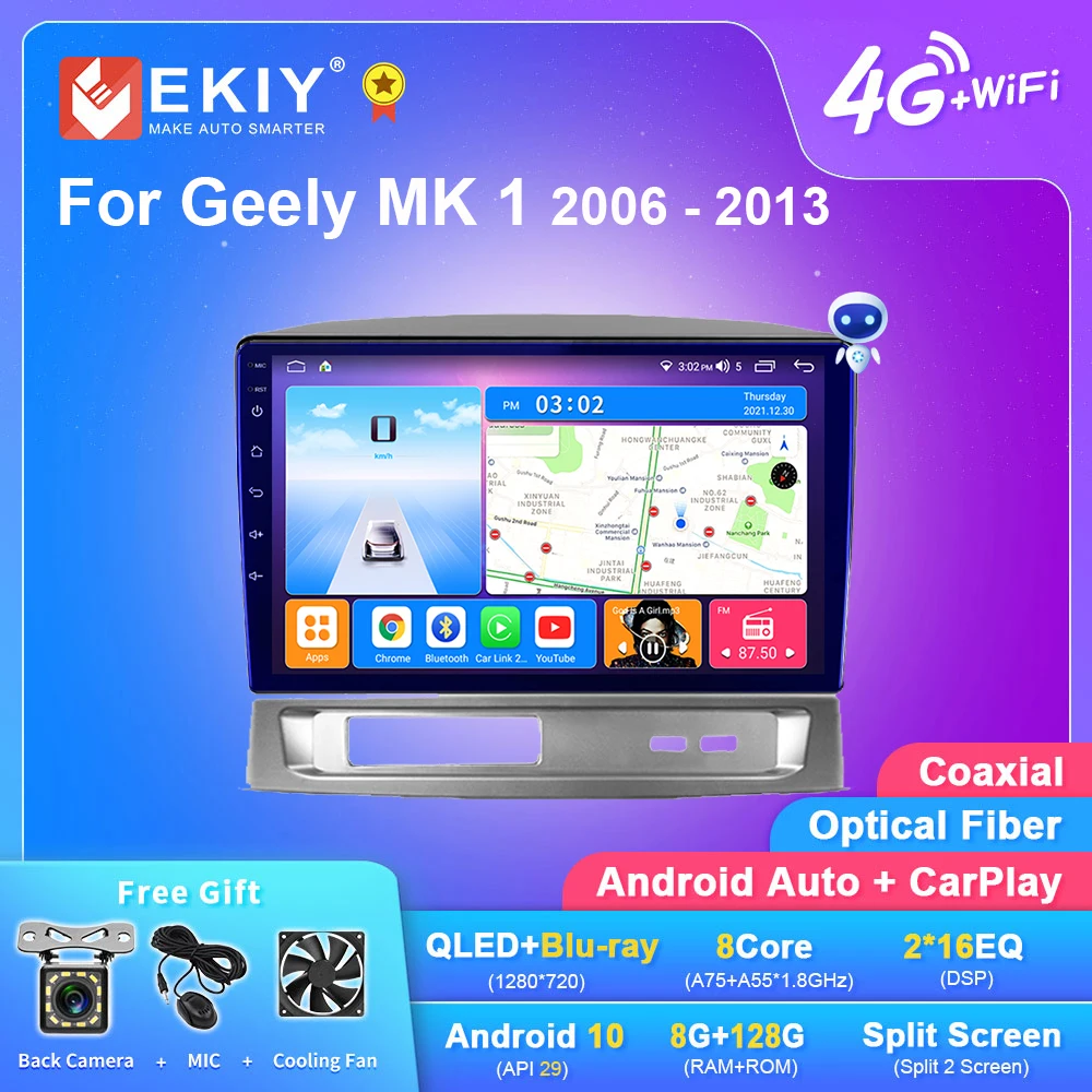 

EKIY T7 Android 10 Car Radio For Geely MK 1 2006 - 2013 Multimedia Player Stereo Navigation GPS Tape Recorder Head Unit DVD HU