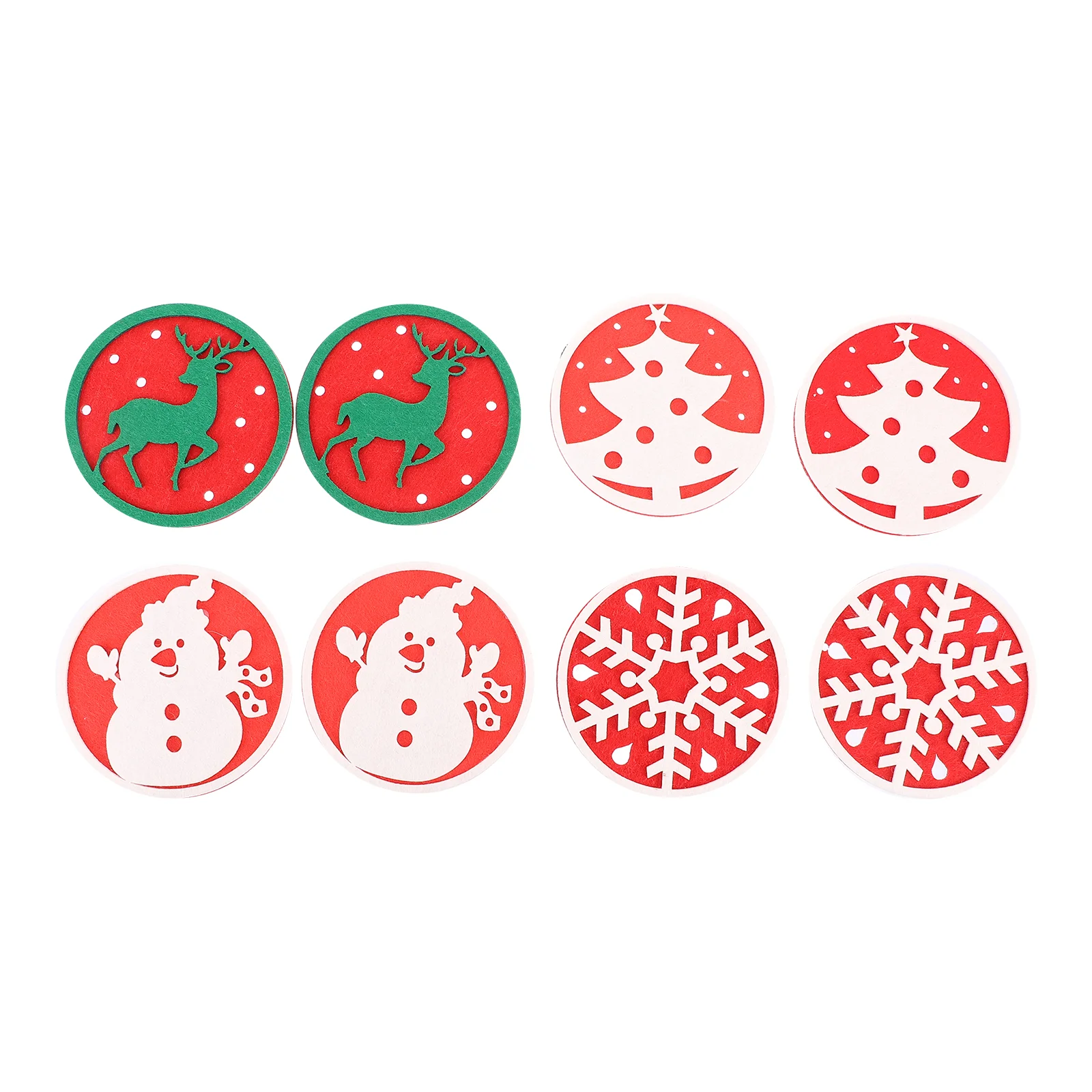 

8Pcs Coaster Christmas Pattern Round Absorbent Coaster Non-slip Coaster