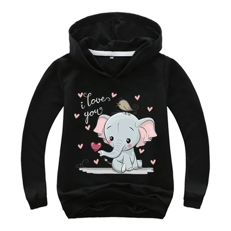 

Kid's Cartoon elephant Hoodie Spring Autumn Boy's Sweatshirt Hooded Sweatshirts Casual long sleeves Clothing Girls Pullover Tops