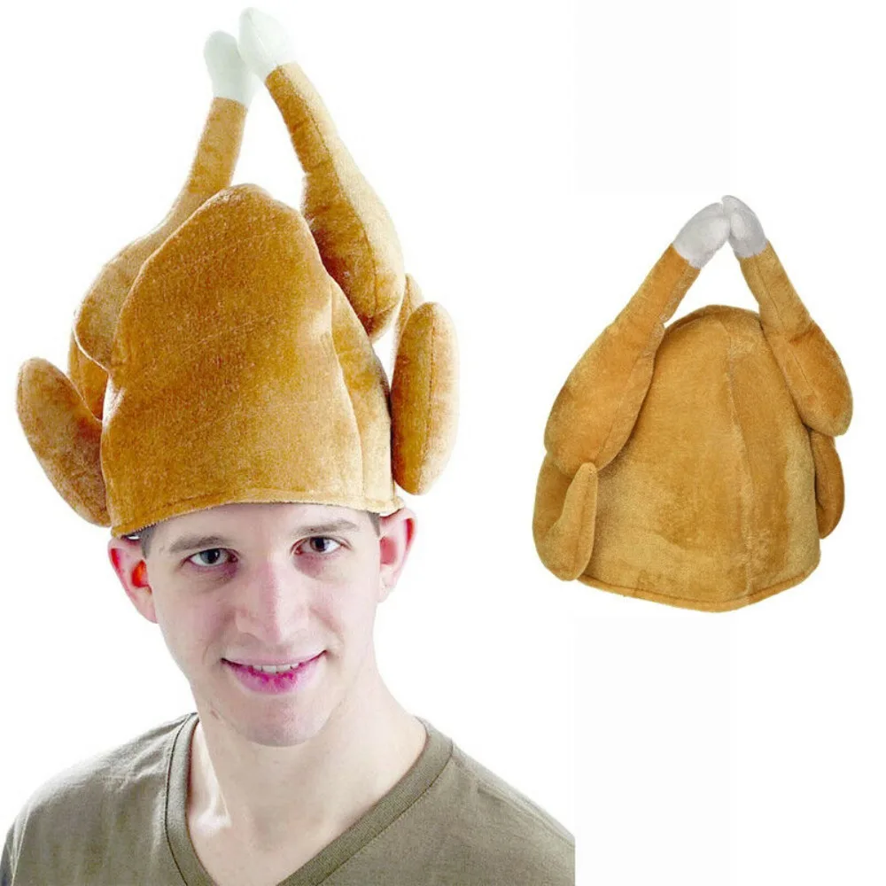

New Plush Adults Thanksgiving Christmas Santa Party Hat Fancy Costume Turkey Hat