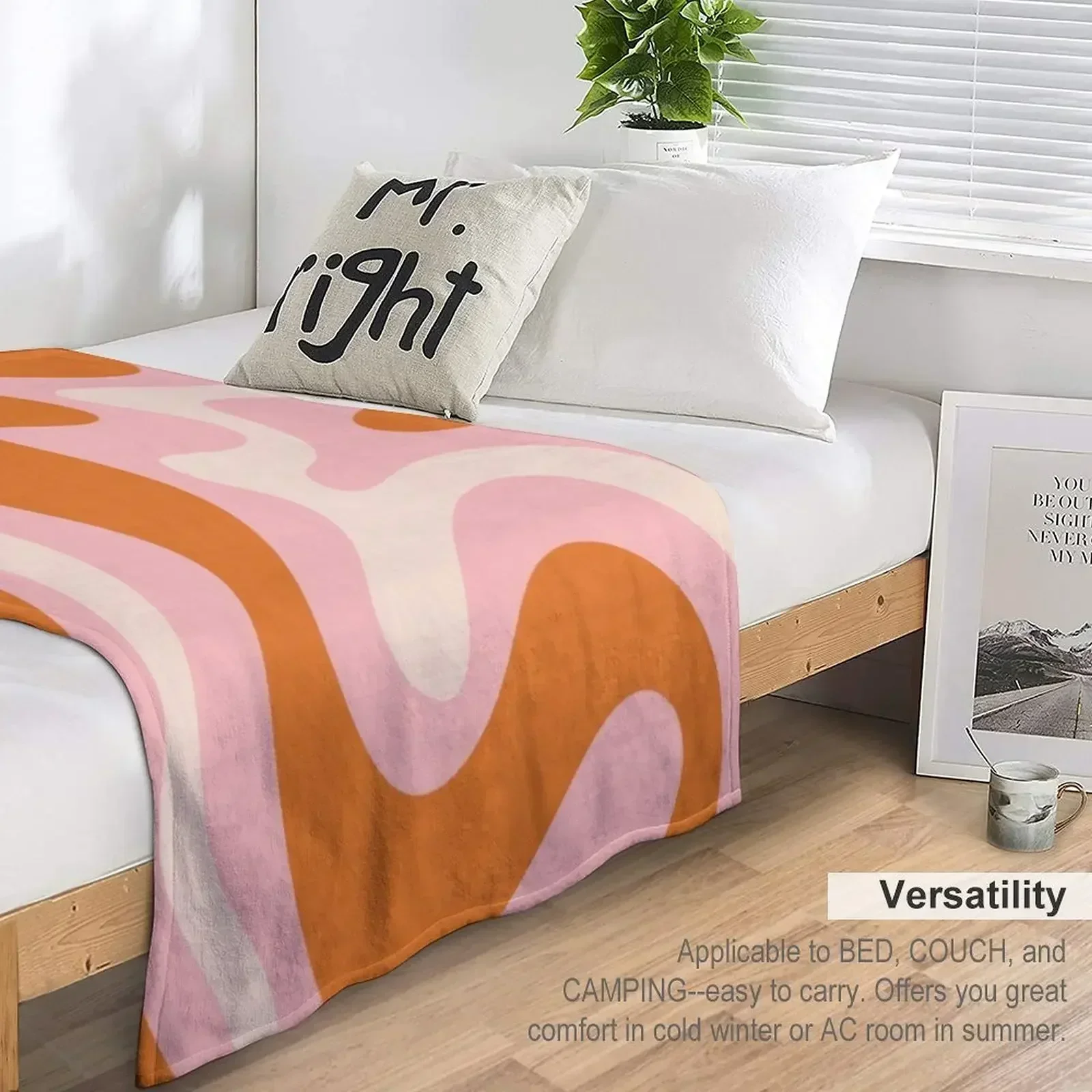 Жидкий вихревой ретро современный абстрактный узор в оранжево-розовом кремовом