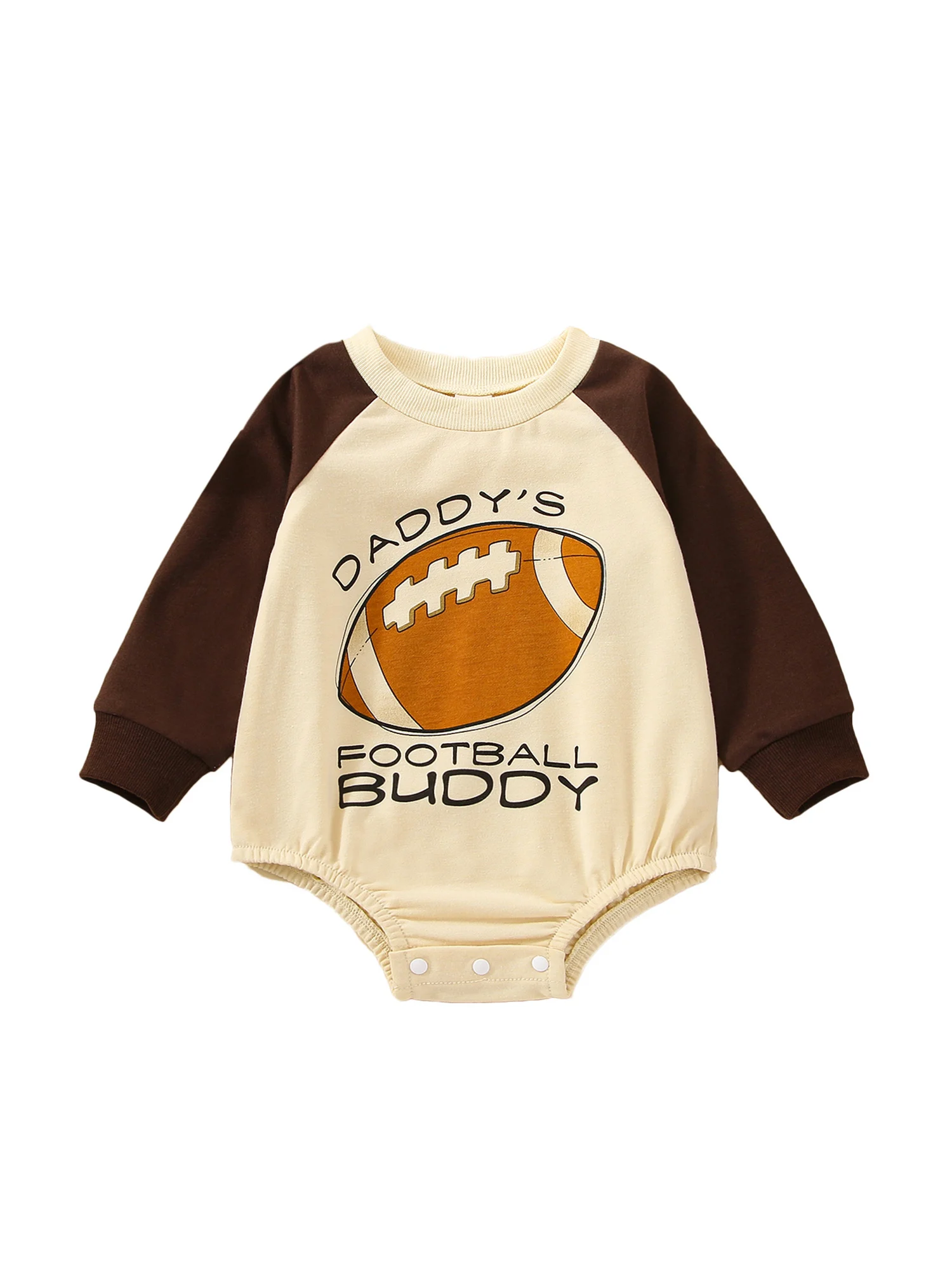 

Baby Boys Autumn Casual Romper Long Sleeve O Neck Letter and Rugby Print Rompers