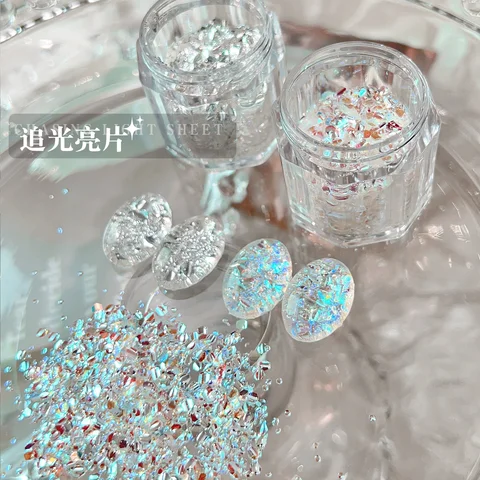MAFANAILS 1/2 jars Aurora Сине-белые блестки для ногтей