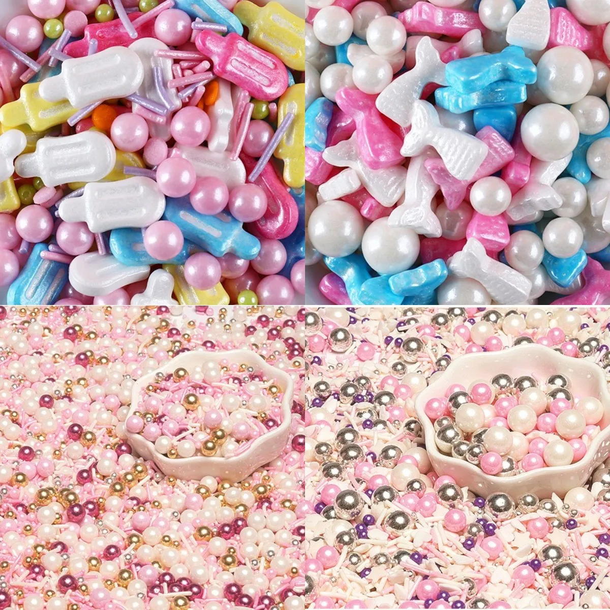 

50g DIY Edible Colorful Sugar Beads Cake Decorating Cake Sprinkles Baking Sweet Wedding Cakes Decorating Tool Decor Tools