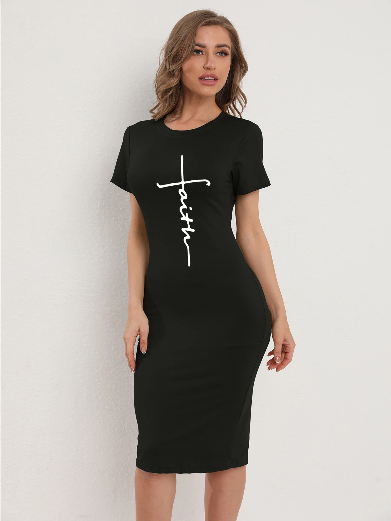 Платье-миди женское с коротким рукавом вечернее Клубное приталенное модная