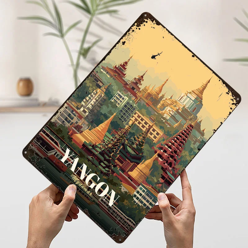 Фото Винтажные декоративные элементы для интерьера Yangon: украшения для стен, аксессуары для гаража, декор для дома, настенный декор, арт-бар №3