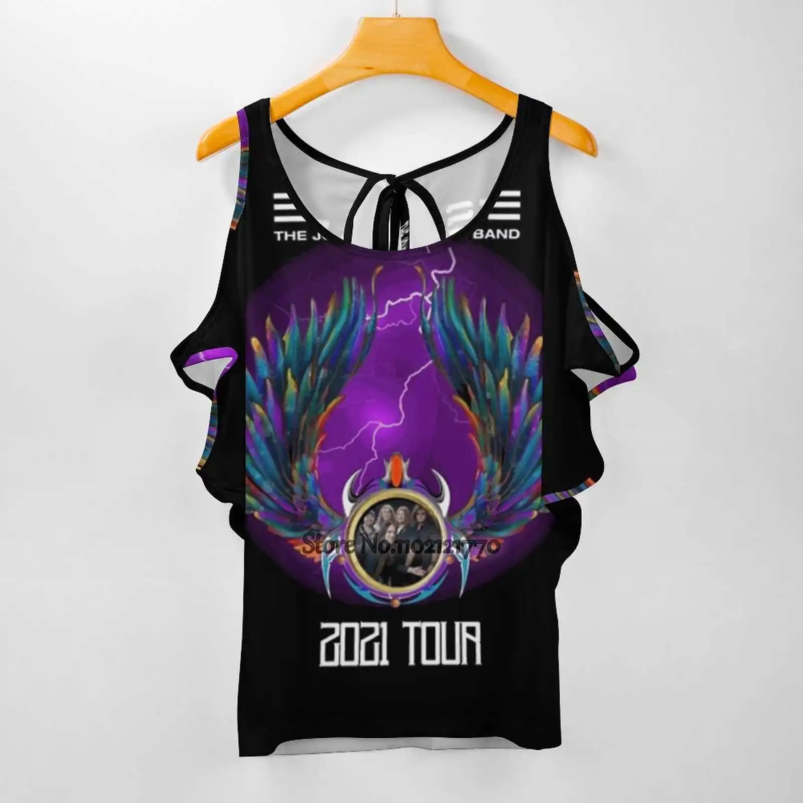 

Journey Escape Tribute Band Black Women'S Tops Tee Ladies Casual Sexy T-Shirt Back Lacing Clothing Journey Escape Tribute Band