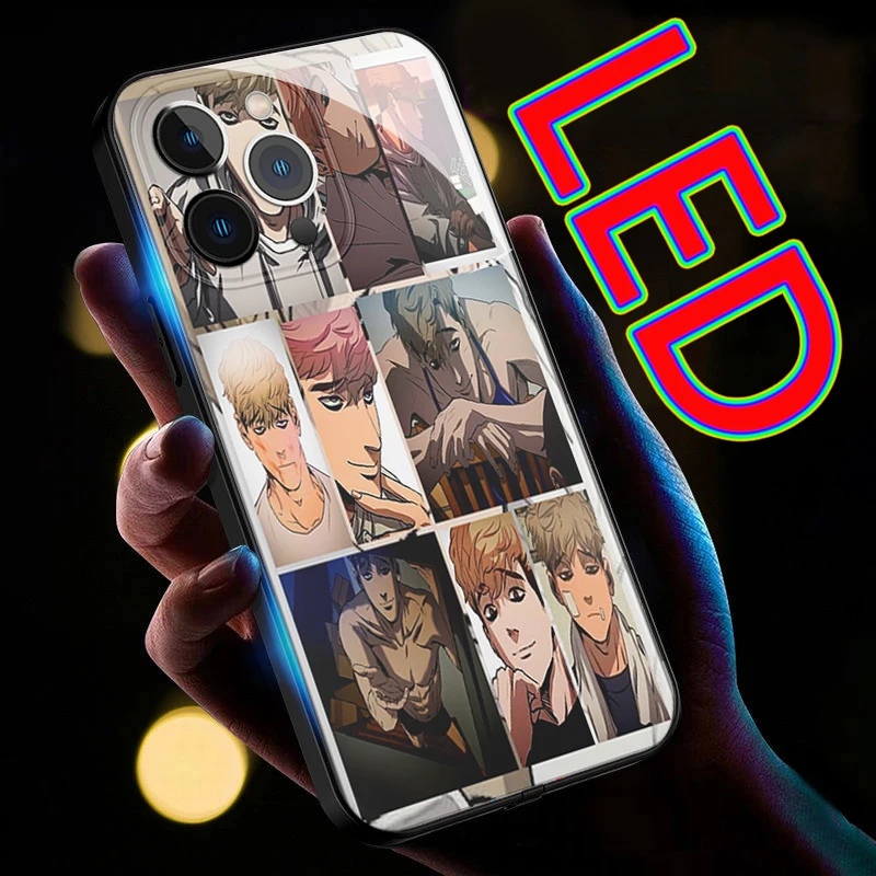 

Светящиеся стеклянные чехлы со светодиодной подсветкой для iPhone 12, 11, 13 Pro Max, X, Xr, Xs, 6, 7, 8 Plus