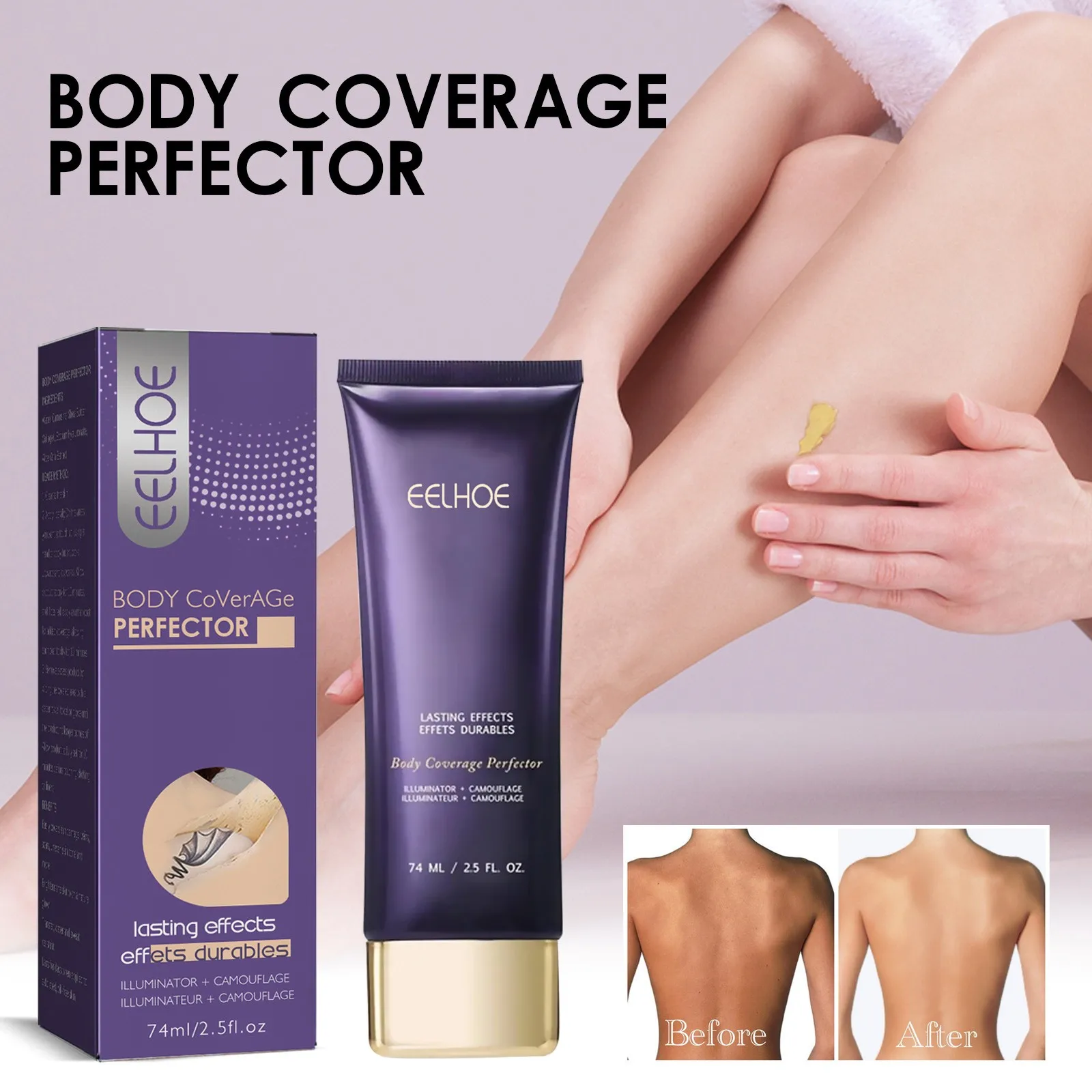 

74ml Body Coverage Flaw Waterproof Light And Breathable Concealer Sweatproof Long-lasting Desalt Spots Legs Body Makeup