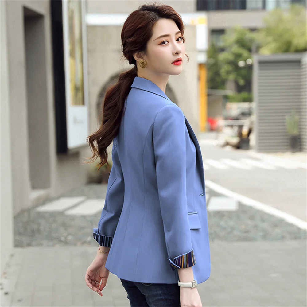 Women Formal Jacket 2023 New in Office Lady Female Black Bule Green Long Sleeve Single Breasted Fashion Work Wear Blazer Coat