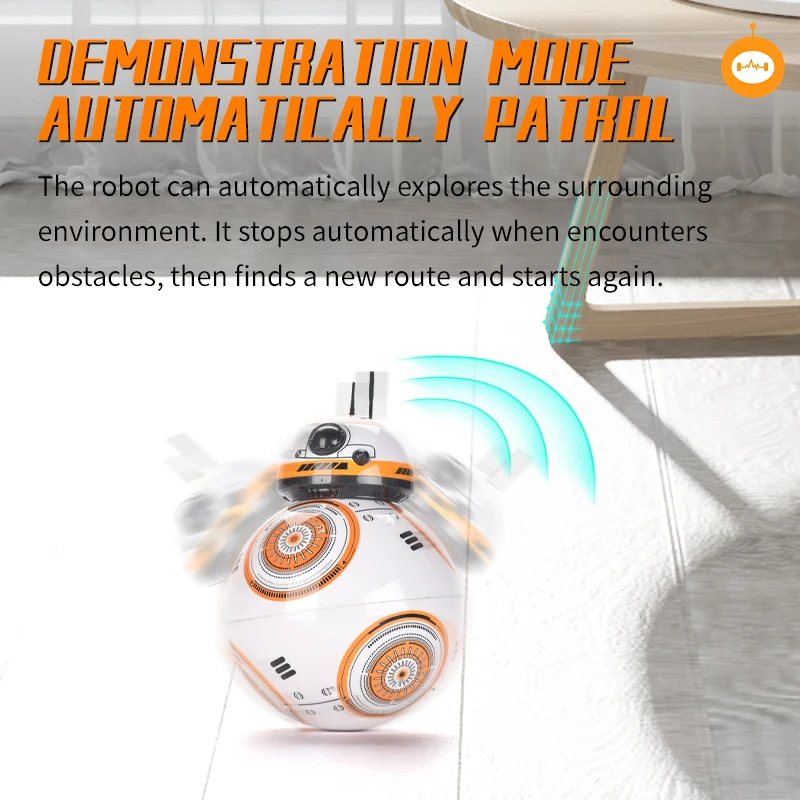 BB8 Smart Remote Control Robot 2.4G Toy Dancing Rotating with Light and Music Ball | Игрушки и хобби