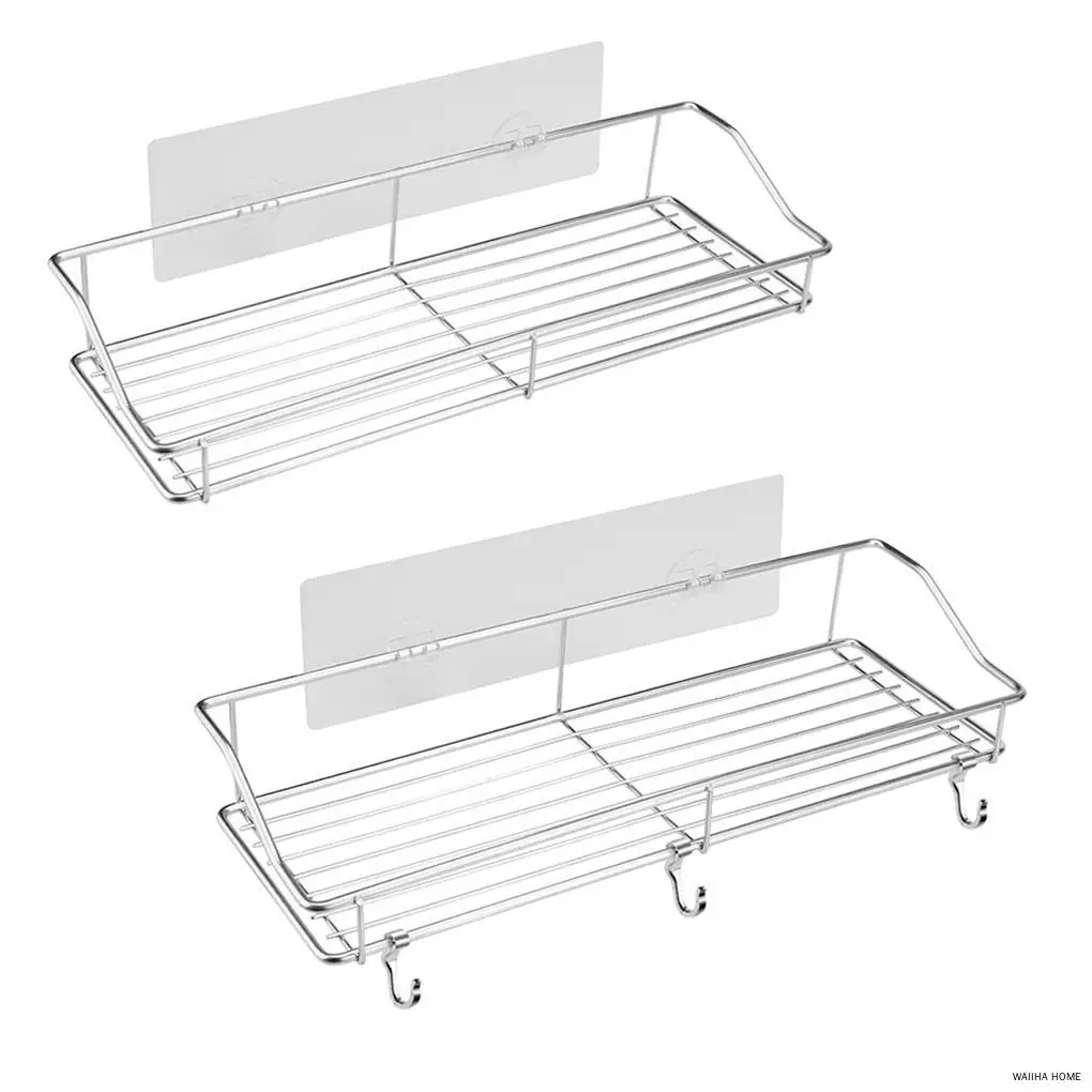 

Полка для хранения из нержавеющей стали для ванной комнаты, настенная подвесная клейкая Полка для кухни, ванной, туалета, аксессуары для ванной комнаты