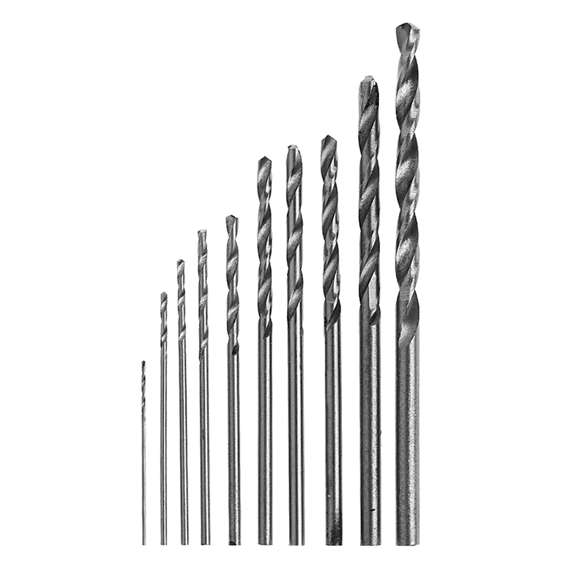 

10Pcs HSS White Steel Twist Drill Bit Set 0.5-3mm For Electric Grinding Drilling