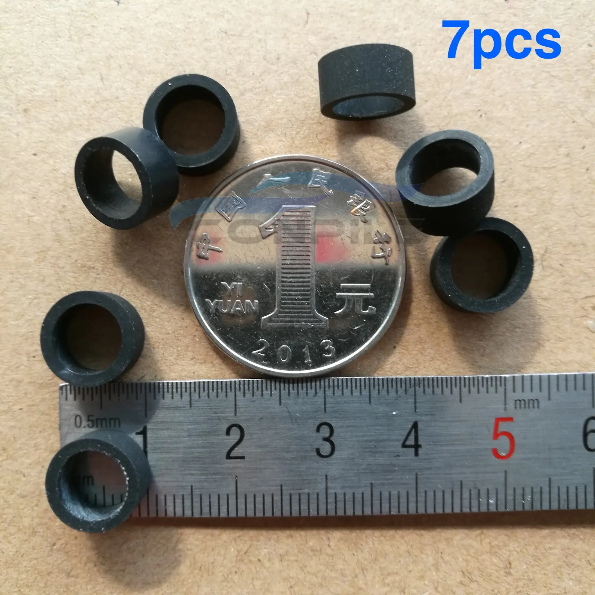 

7pcs 7.3mmx10mm 5 rubber ring sleeve wheel damping loop for cassette deck tape recorder audio player micro stereo