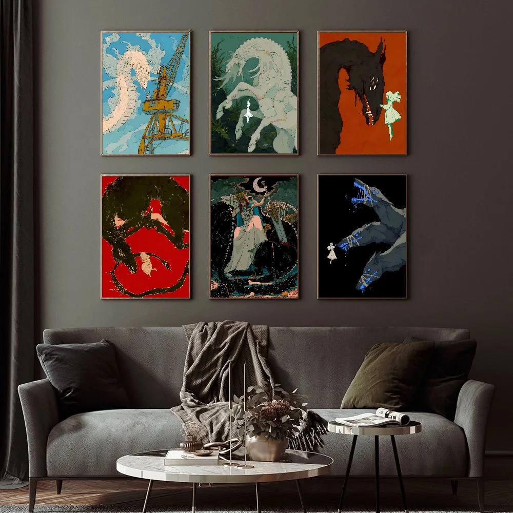 1 шт. плакат монстр и девушка бумажная печать для дома гостиной спальни входа бара