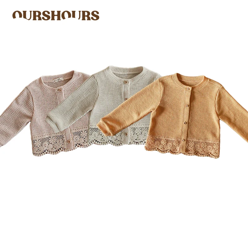 

Kids Baby Solid Lace Cardigan Clothes Newborn Girls Air Conditioning Shirt Long Sleeve Sunscreen Coat Cotton Toddler Outwear