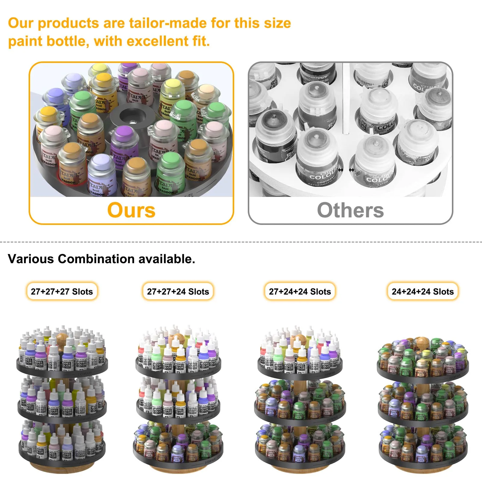 Вращающийся органайзер для красок Evemodel вращающаяся стойка бутылок с пигментом