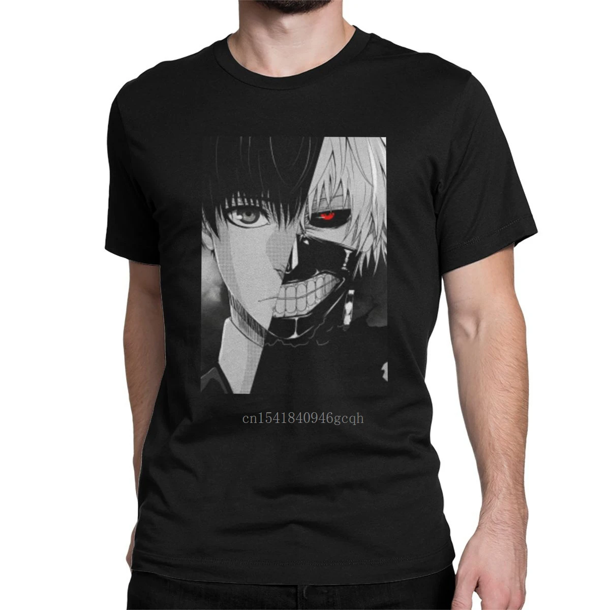 

Kaneki Ken Men's T Shirts Tokyo Ghoul Vintage Tees Short Sleeve Crew Neck T-Shirt 100% Cotton Gift Idea Clothes