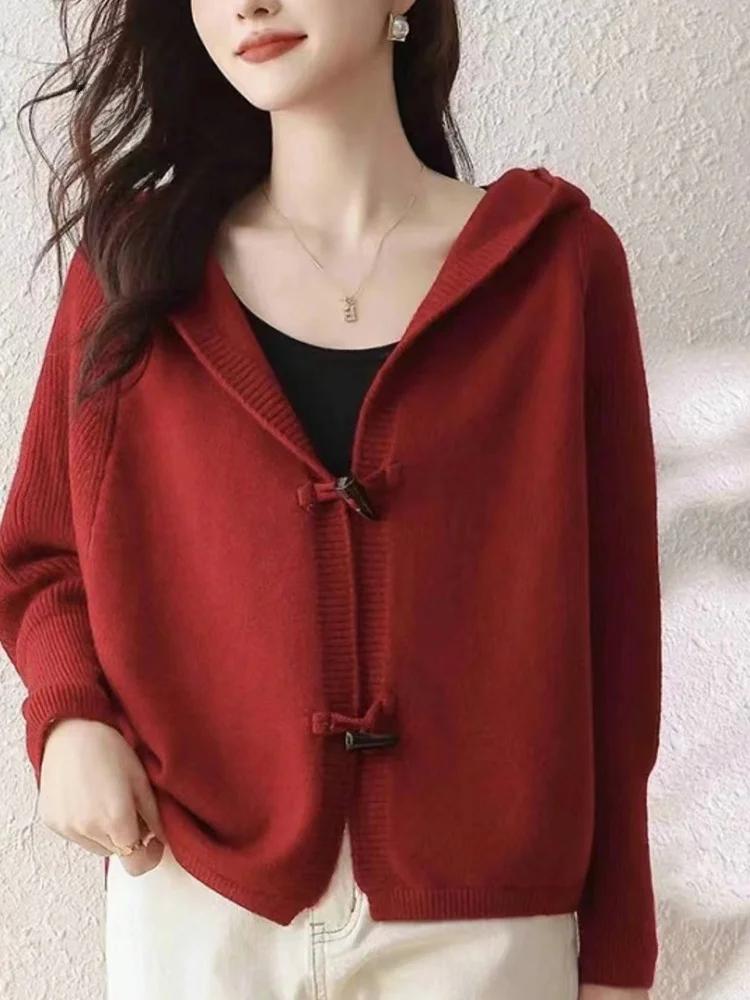Высококачественный темпераментный вязаный кардиган женский свободный