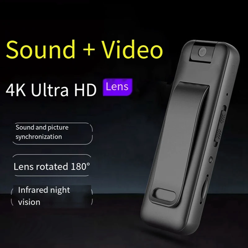 

Мини-камера 1080P HD, маленькая невидимая Спортивная камера 180 °, наружная камера, изношенный корпус, видеокамера, прочная A