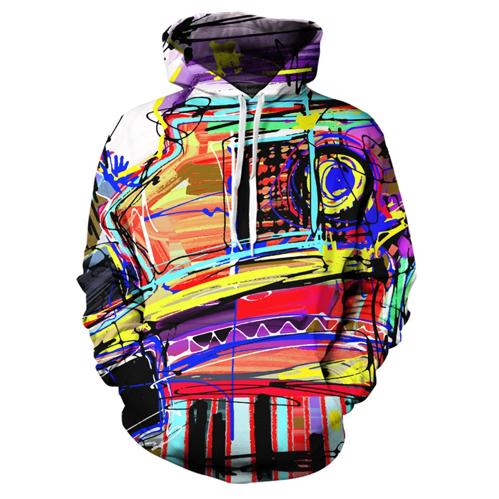 

Japanese Cartoon Graffiti Men's Hoodies High Street Print Aolamegs Punk Graphic Casual Pullovers Cool Harajuku Hoodies Sweatshi