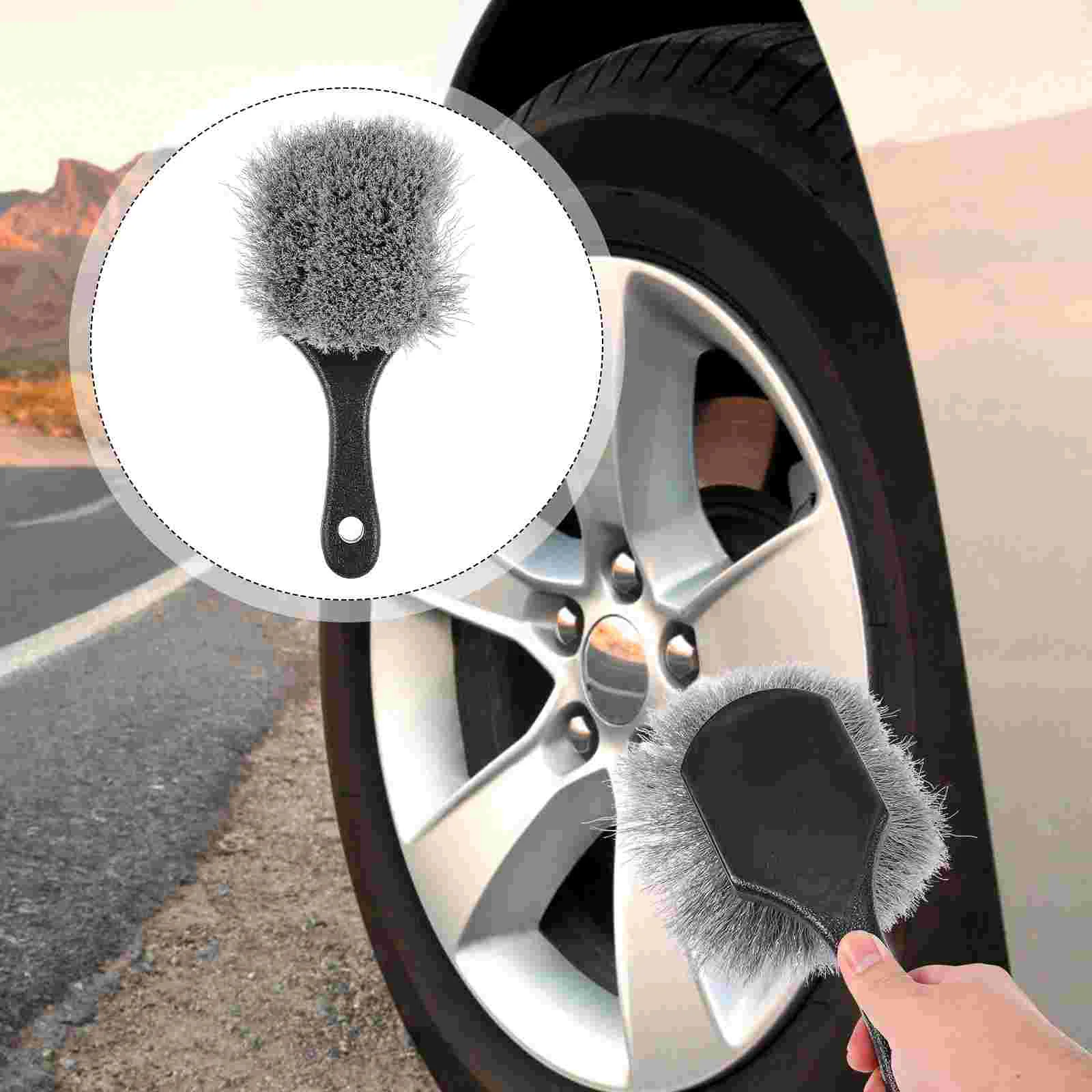 

1pc Durable Tire Brush Plastic Tire Cleaning Brush Premium Short Handle Brush