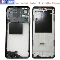 housing middle frame lcd bezel plate panel chassis for xiaomi redmi note 11 phone metal lcd frame repair parts