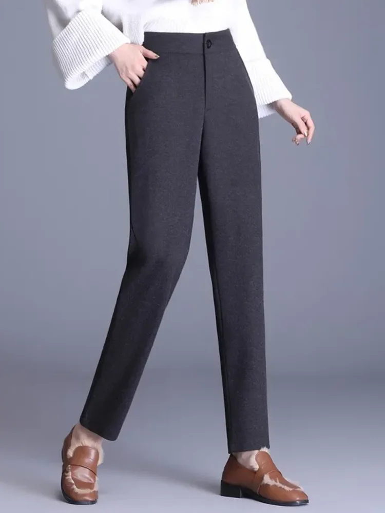 Брюки-султанки женские шерстяные до щиколотки Свободные повседневные плотные