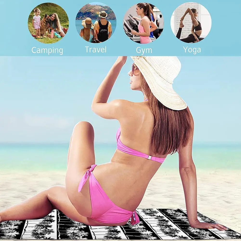 

Women Comfortable Beach Towels Polynesian Hawaii Printing Plumeria Sports Towel Yoga Towel Swimming Camping R7m2