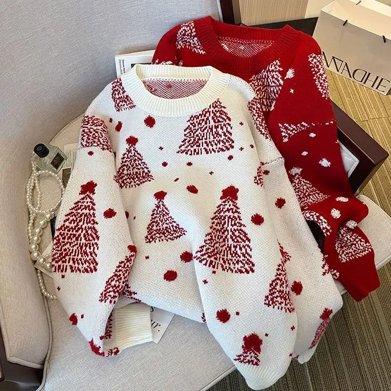 

Вязаные женские свитера зима 2022 кашемировый Рождественский пуловер Модные джемперы с длинным рукавом Корейская осенняя одежда
