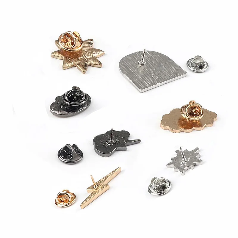 Значок погоды булавки морской Восход луна звезда ночь броши улыбка солнце молния