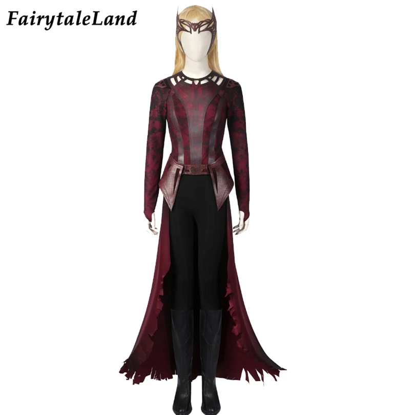 

Superhero Halloween Wanda Cosplay Costume Strange In Multiverse of Madness Witch Outfit Maximoff Scarlet New Suit