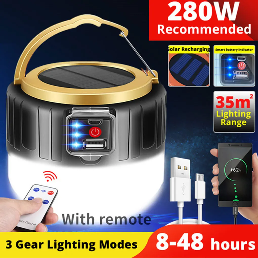 

Tent Lamp Solar Outdoor Light Lantern Lighting Power Bank