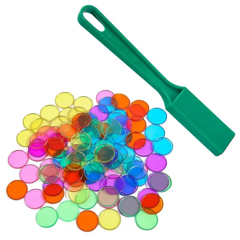

Bingo Chips Magnetic Coin Toy Baby With Magnetic Stick Accessories With 100pcs Mix Color Chips For Senior Family Game Nights