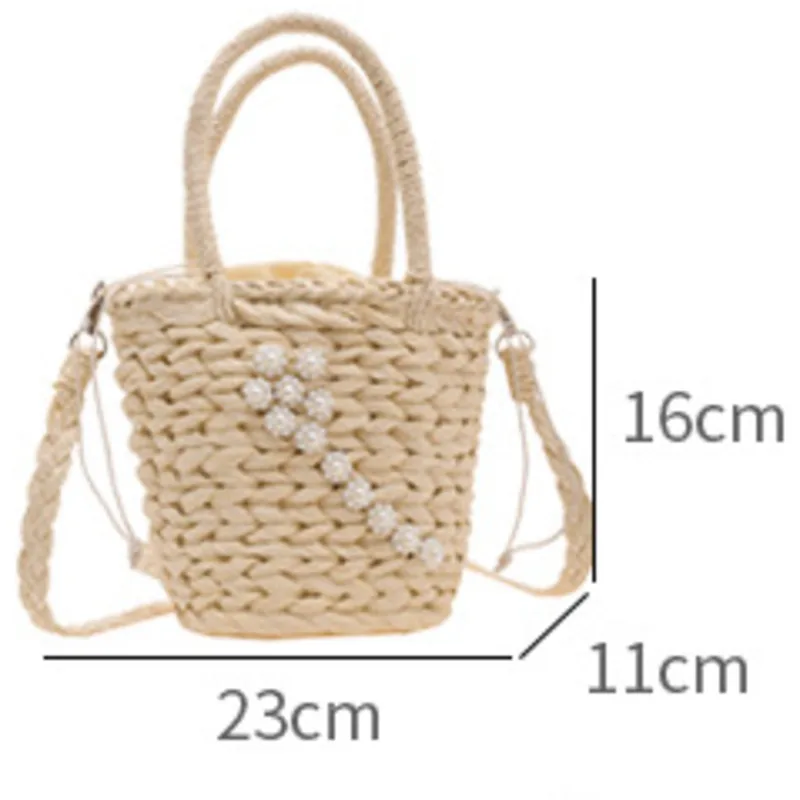 Mini Woven Bag For Girls Luxury Designer Kids Small Tote Bag Women Shoulder Crossbody Handbags Straw Basket Children Purse Candy