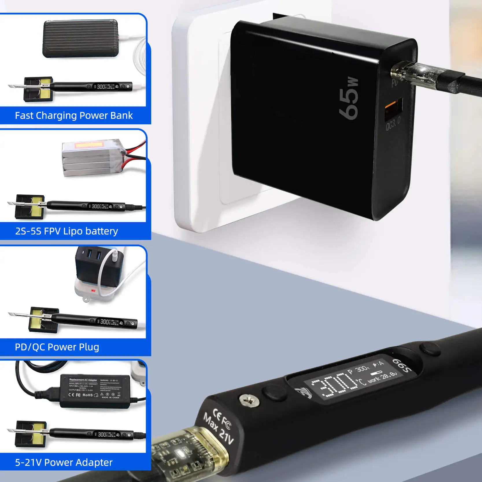Паяльник Блестящий S99 совместим с наконечниками Jbc245 Pd | qc dc pps источник питания для